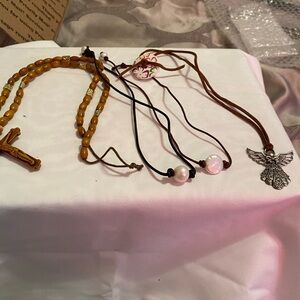 Set of four hand made Beaded and Pendant Necklace Set
